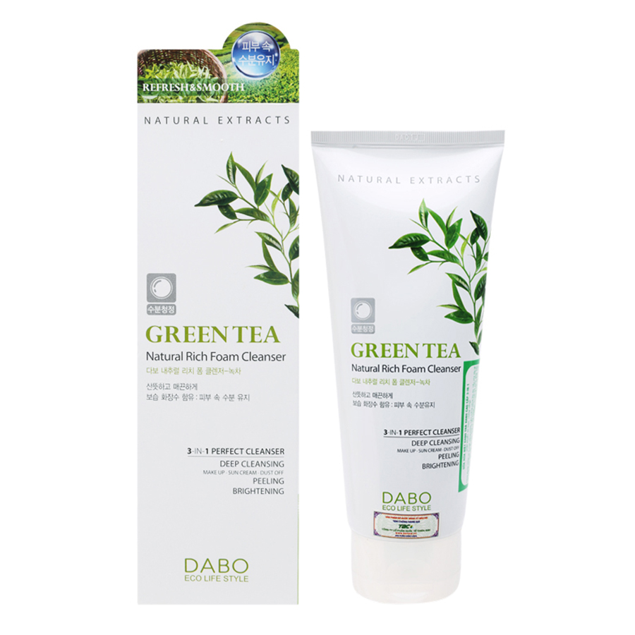 Sữa Rửa Mặt Cao Cấp 3 In 1 Trà Xanh Dabo (180ml)