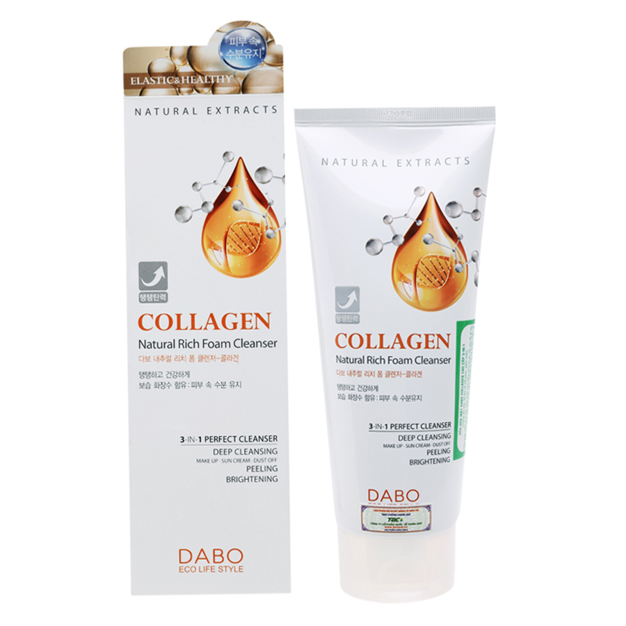 Sữa Rửa Mặt Collagen Hỗ Trợ Trị Thâm Xạm Dưỡng Trắng Da Dabo Nature Collagen (180ml)