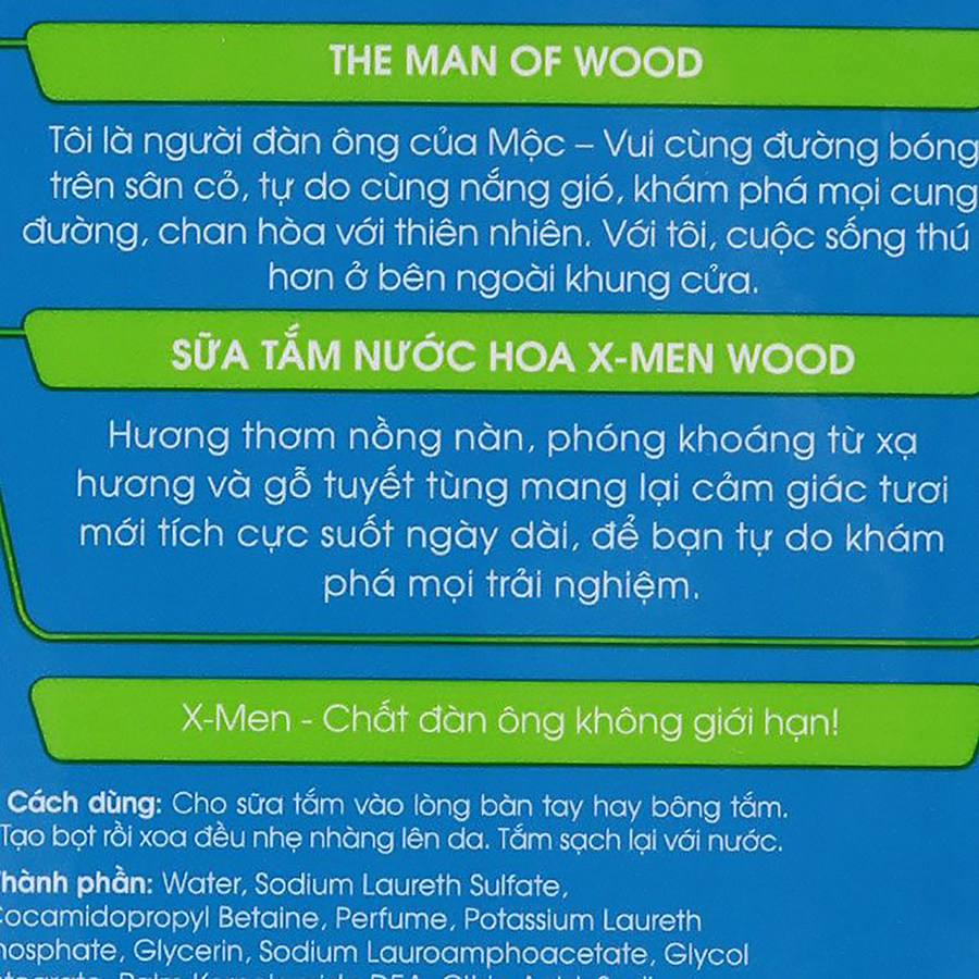 Sữa Tắm Nước Hoa X-Men Wood (650g)