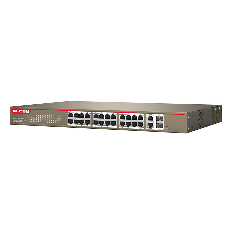 Switch POE 24 Ports 10/100Mbps Rackmount IP-COM S3300-26-PWR-M - Hàng Chính Hãng