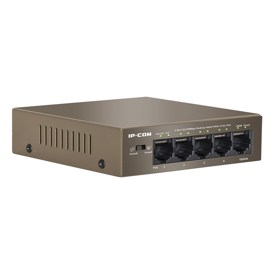 Switch POE 5 Ports Desktop 10/100Mbps IP-COM F1105P - Hàng Chính Hãng