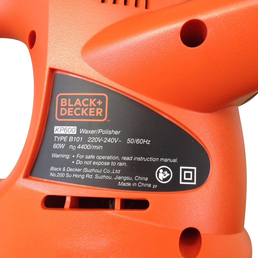 Máy Đánh Bóng Xe Hơi 60W - 6''/152mm Black&amp;Decker KP600-B1 – Tặng Kèm 2 Miếng Đánh Bóng (New 2017)