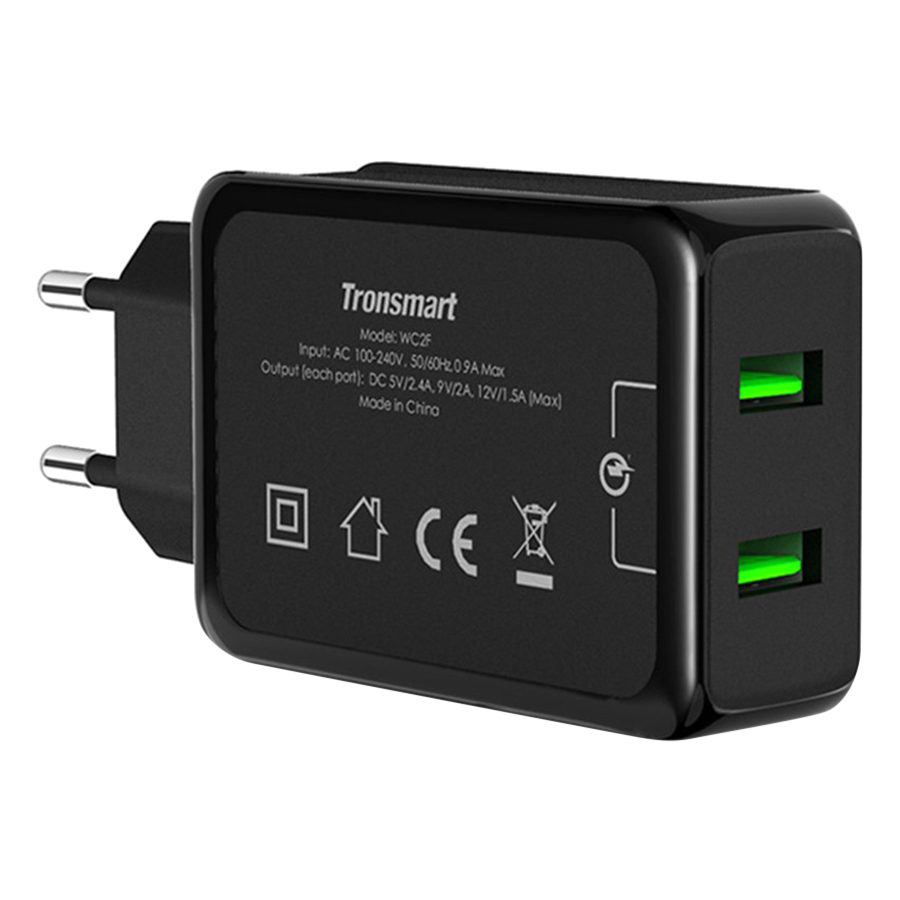 Adapter sạc Tronsmart 36W 2 cổng QC 2.0 WC2F