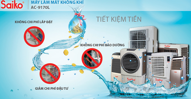 Máy Làm Mát Không Khí Saiko AC-9170CL (170W)