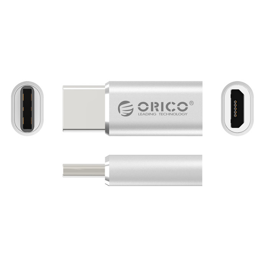 Hình ảnh Bộ Chuyển Micro USB Type B Sang Type C Orico CTM1-SV - Hàng Chính Hãng