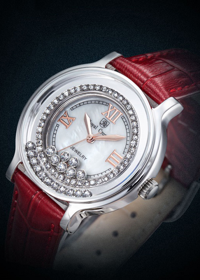 Đồng Hồ Nữ Dây Da Royal Crown 3638ST - Đỏ