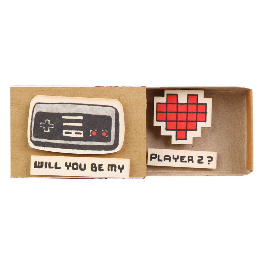 Thiệp Tình Yêu Hộp Diêm Will You Be My Player 2