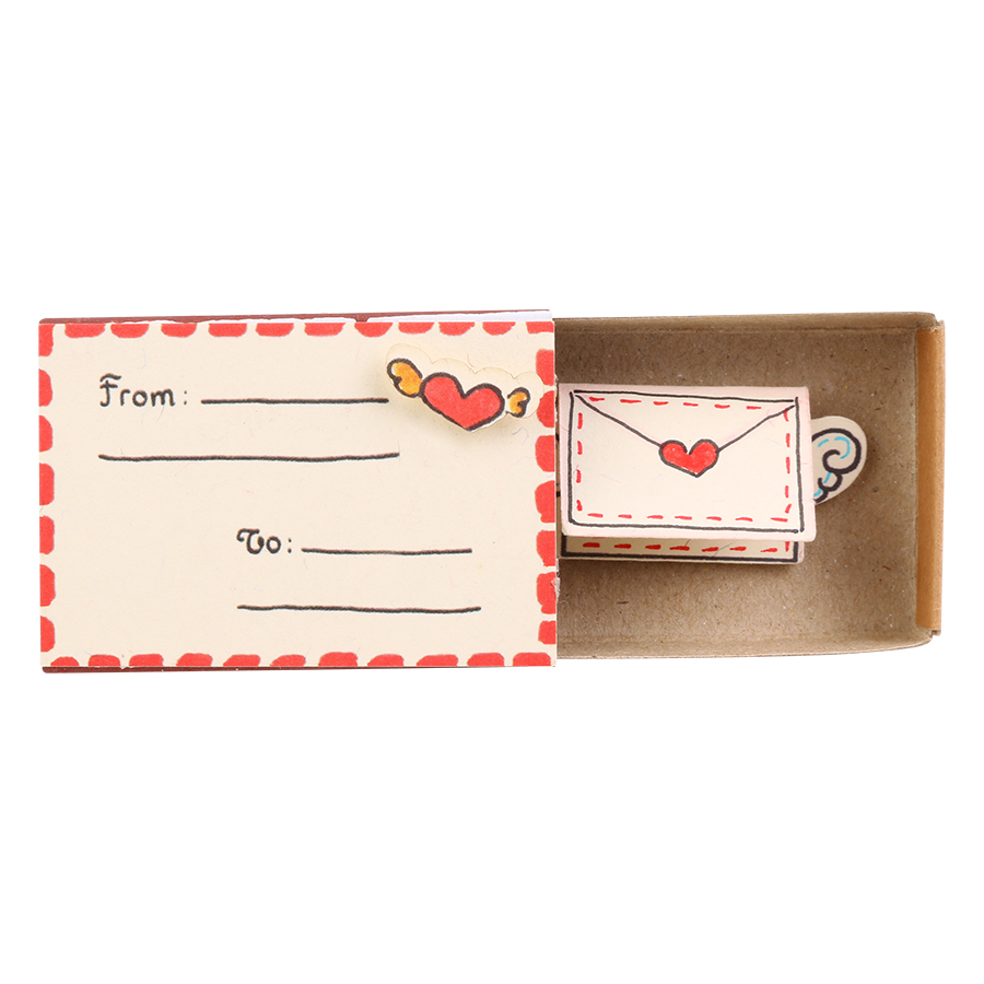 Thiệp Tình Yêu Hộp Diêm From To I Love You Envelope