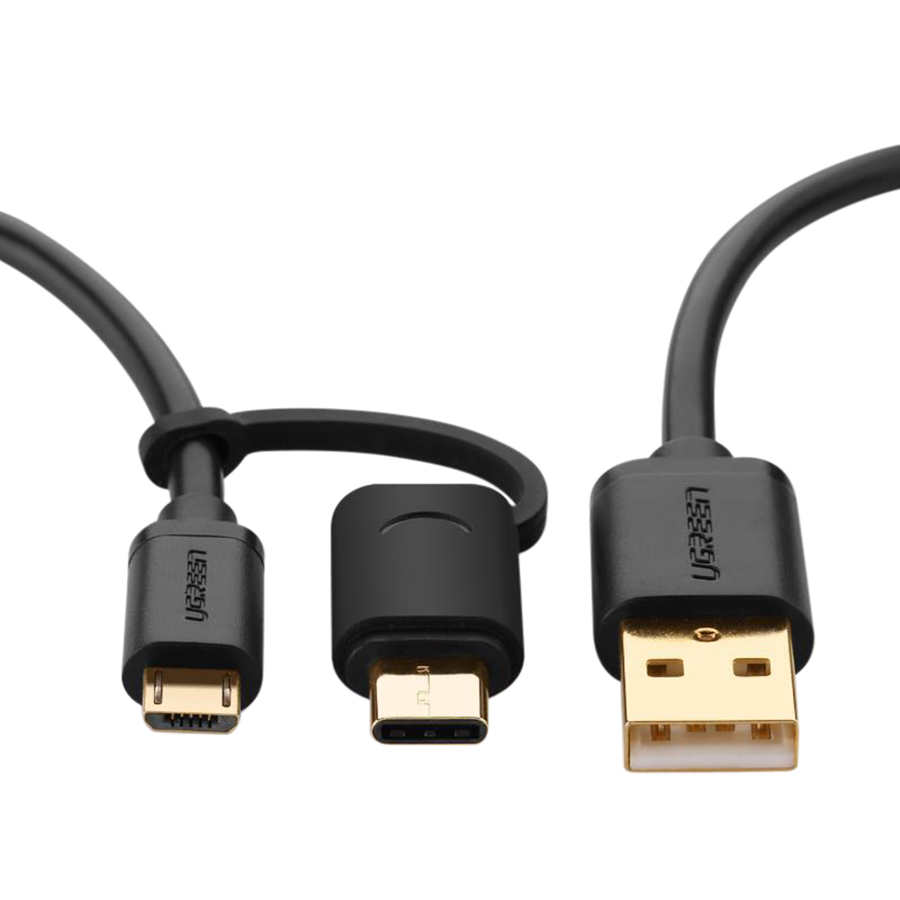 Dây USB đa năng 2 trong 1 đầu ra Micro-USB và USB Type-C UGREEN US142 - Hàng Chính Hãng