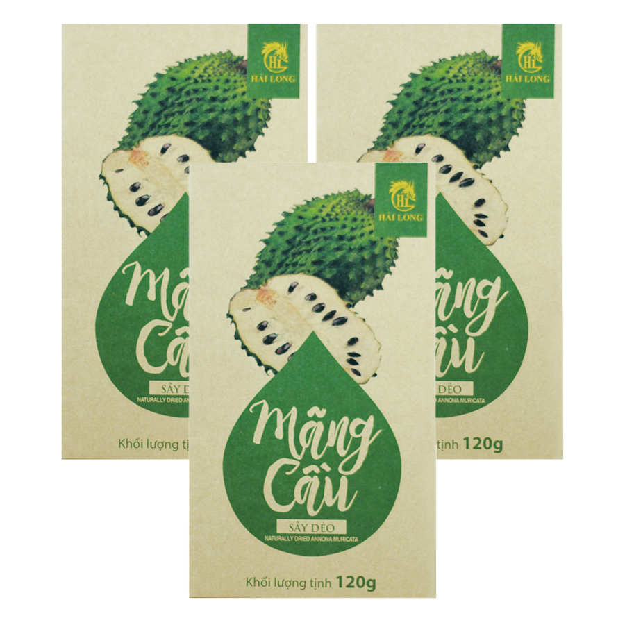 Combo 3 Hộp Mãng Cầu Sấy Dẻo Hải Long (120g / Hộp)