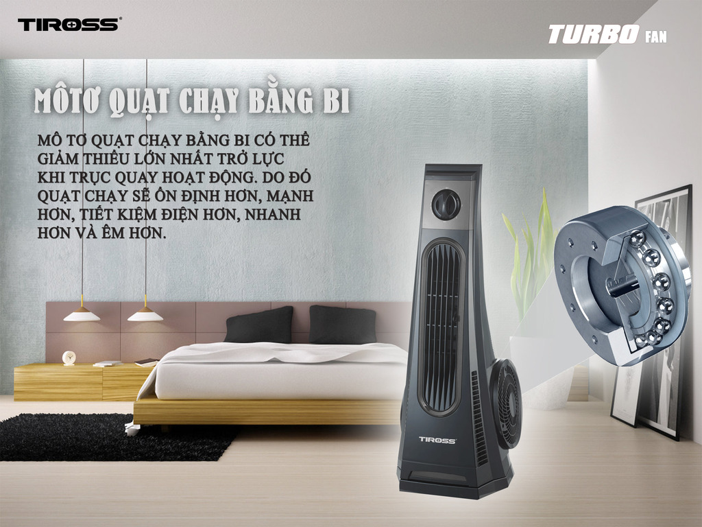 Quạt Tháp Tiross TS9180 - Đen - Hàng chính hãng