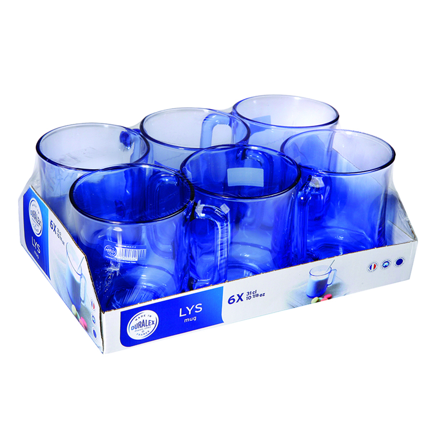 Bộ 6 Ly Thủy Tinh Lys Stackable Marine DURALEX 4018BR06A1111 (310ml) - Xanh Cô Ban