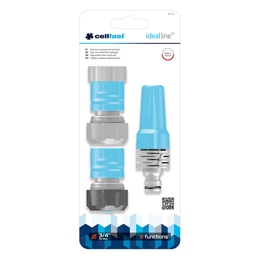 Bộ Vòi Tưới Xoay 2 Chế Độ Cellfast Ideal Line Plus 50-710 3/4"