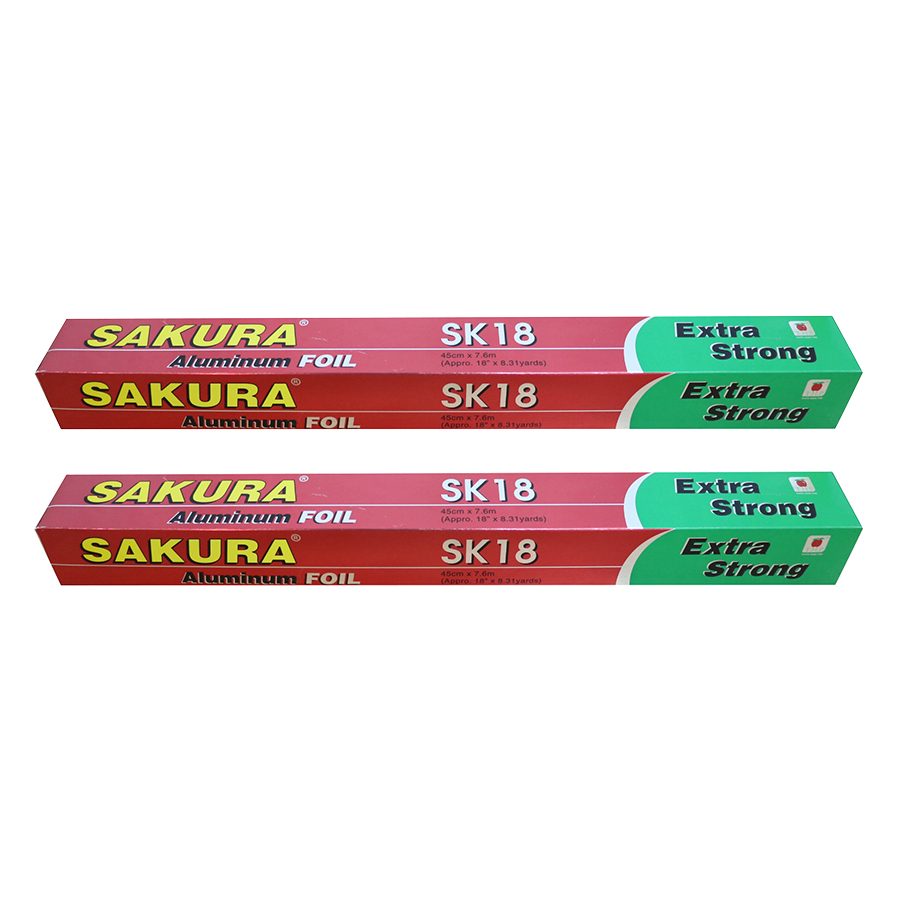 Bộ 2 Nhôm Lá Mỏng Sakura SK18 (45cm x 7.62m)