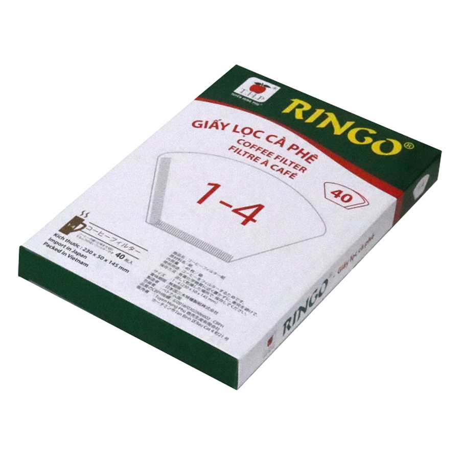 Giấy Lọc Cà Phê Ringo 1 x 4 (Hộp 40 Tờ) - Trắng