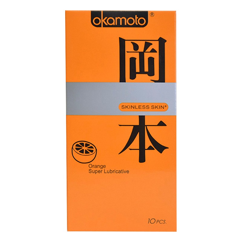 Bao Cao Su Okamoto Skinless Skin Orange Lubricated (Hộp 10 Gói)