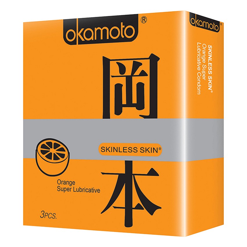 Bao Cao Su Okamoto Skinless Skin Orange Lubricated (Hộp 10 Gói)