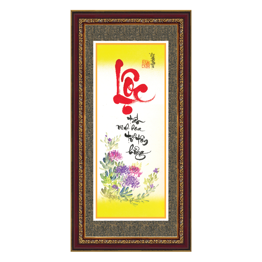 Tranh Khung Thư Pháp LỘC TẤN VINH HOA TPT_30-14 (30 x 60 cm) Thế Giới Tranh Đẹp