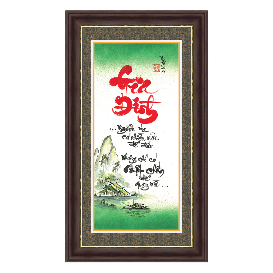 Tranh Khung Thư Pháp GIA ĐÌNH YÊU THƯƠNG TPT_40-8 (40 x 70 cm) Thế Giới Tranh Đẹp