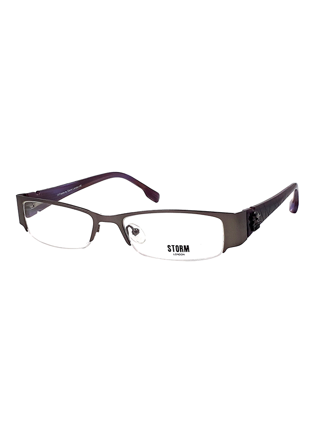 Gọng Kính Unisex Storm ST 0134 20 - Đen Tím Phối Bạc