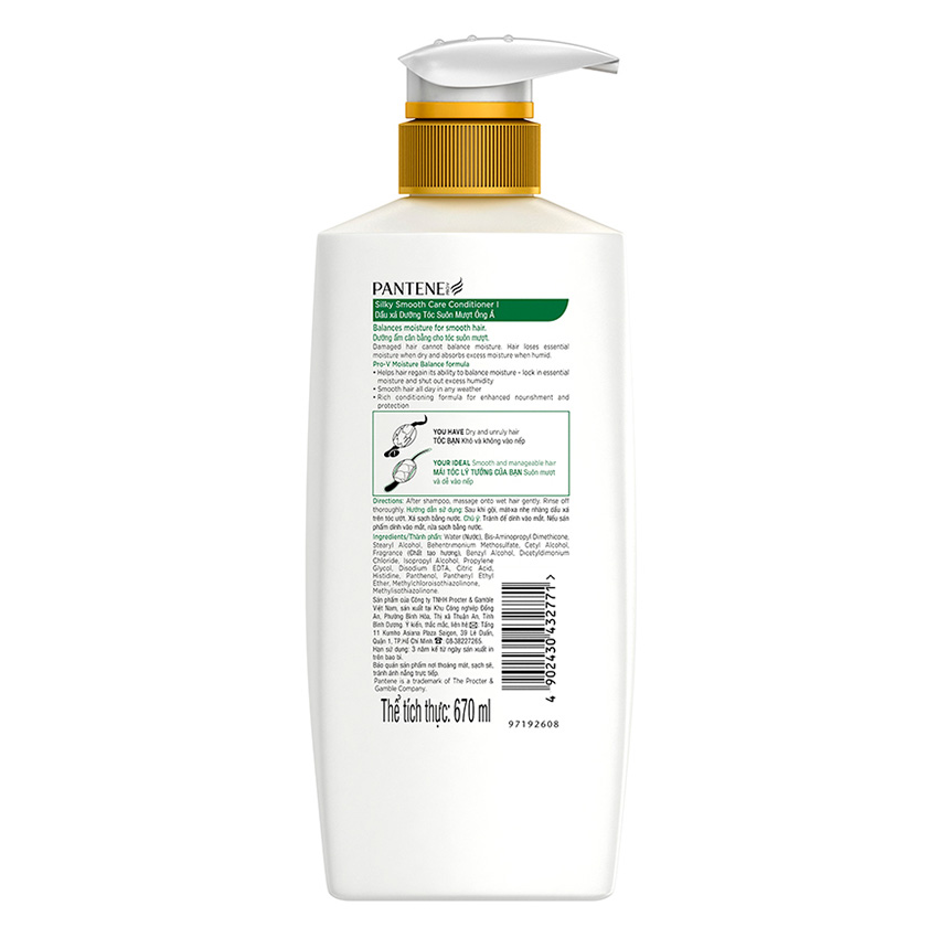 Dầu Xả Pantene Suôn Mượt Óng Ả Chai 650ml