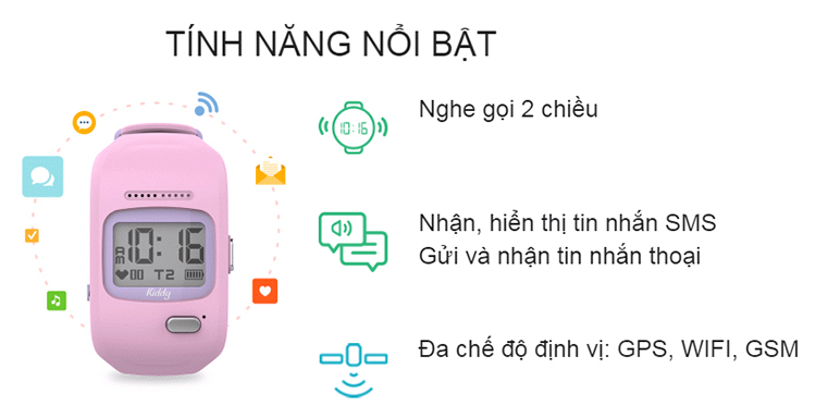 Đồng Hồ Định Vị Trẻ Em Viettel Kiddy 2017 - Hàng Chính Hãng