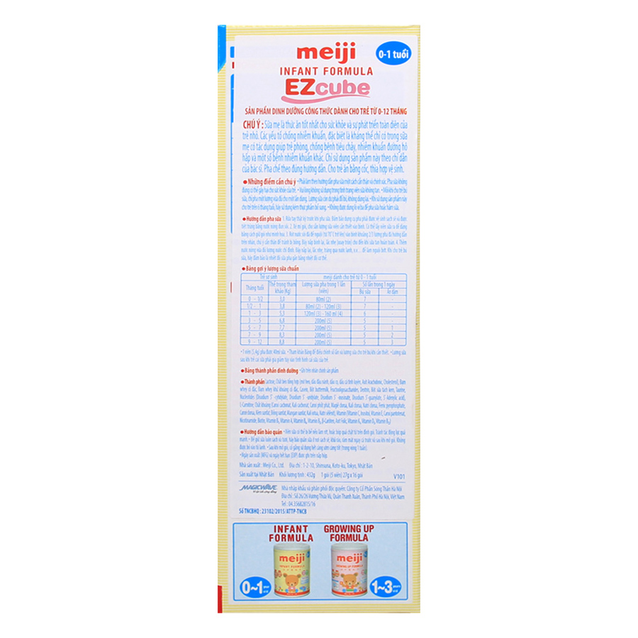 Sữa Meiji Ezcube Infant Formula Dạng Viên (432g)