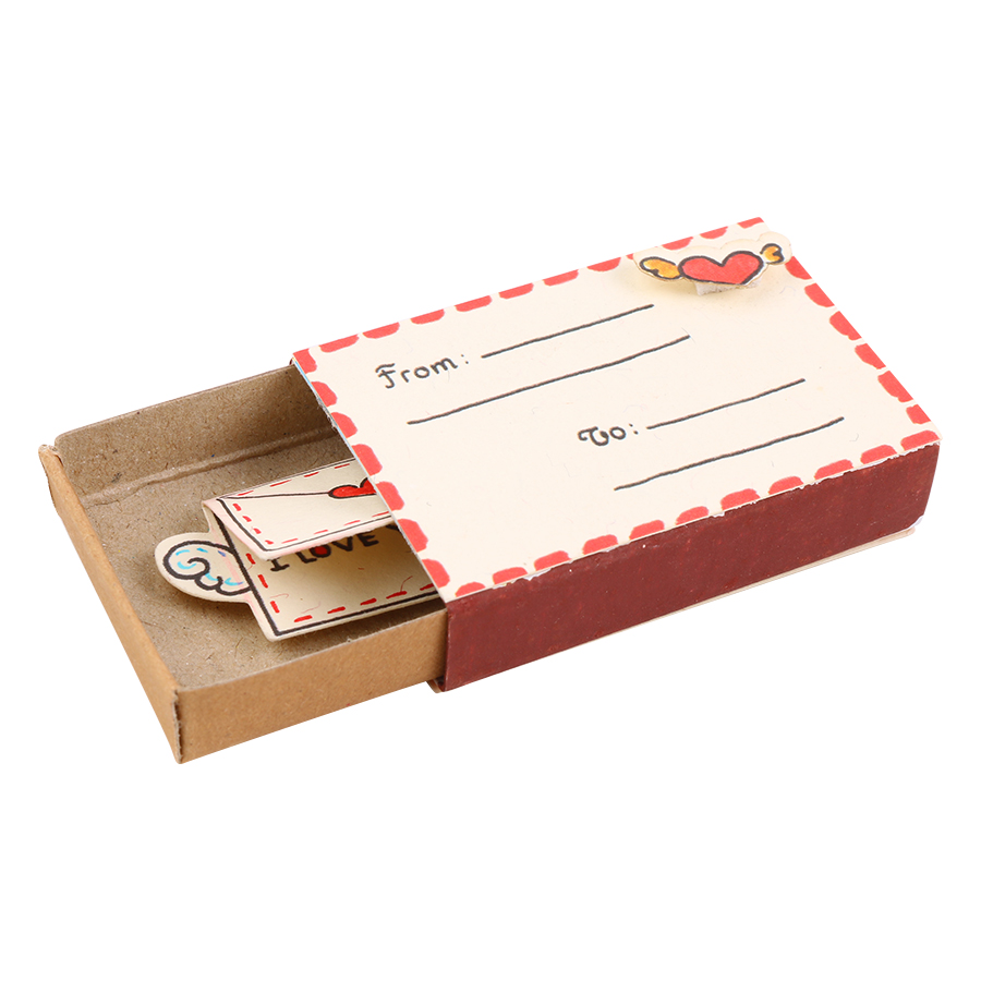 Thiệp Tình Yêu Hộp Diêm From To I Love You Envelope