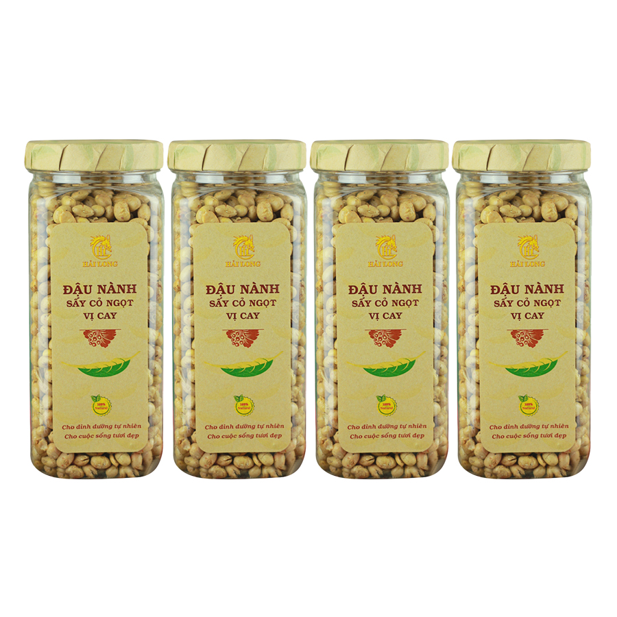 Combo 4 Hũ Đậu Nành Sấy Cỏ Ngọt Vị Cay Hải Long (230g / Hũ)