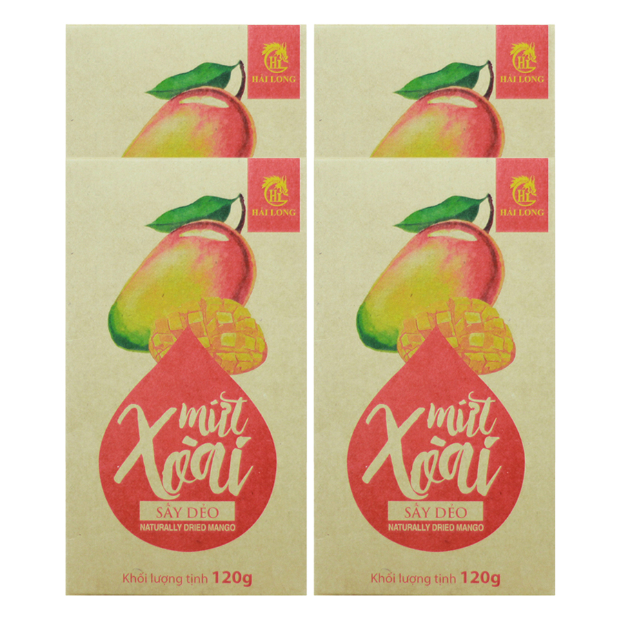 Combo 4 Hộp Mứt Xoài Sấy Dẻo Hải Long (120g / Hộp)