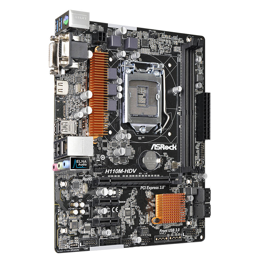 Bo Mạch Chủ Mainboard ASRock H110M-HDV R3.0 - Hàng Chính Hãng