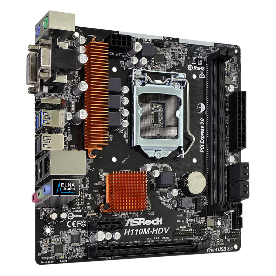 Bo Mạch Chủ Mainboard ASRock H110M-HDV/ R 3.0 - Hàng Chính Hãng