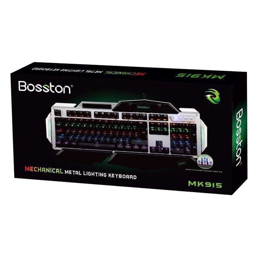 Bàn Phím Cơ Có Dây Bosston Mk915 RGB Blue Switch Full-size - Hàng Chính Hãng