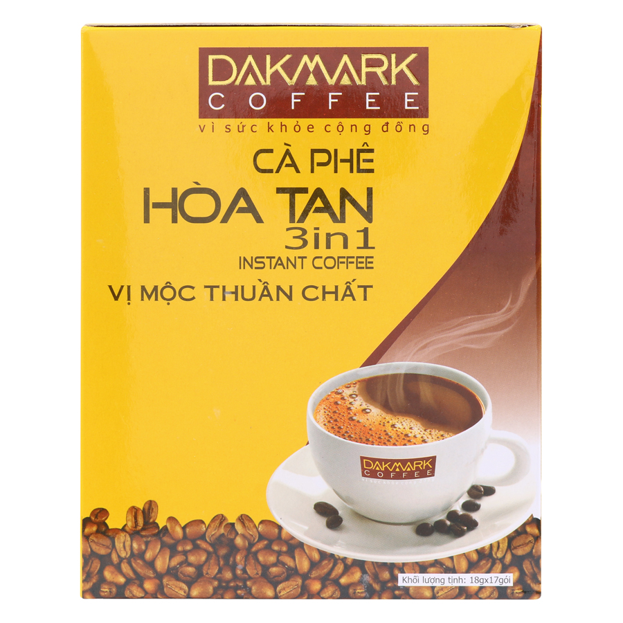 Cà Phê Hoà Tan 3in1 DakMark (Hộp 17 Gói)