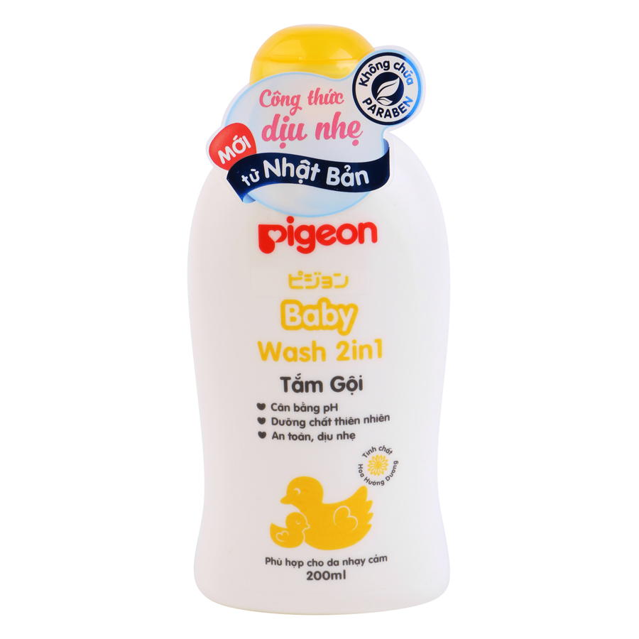 Sữa Tắm Gội Pigeon 2 Trong 1 Tinh Chất Hoa Hướng Dương Dành Cho Da Nhạy Cảm (200ml)