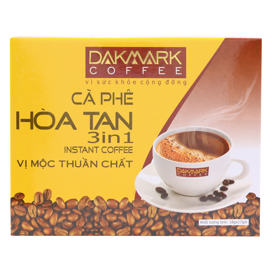 Cà Phê Hoà Tan 3in1 DakMark (Hộp 17 Gói)