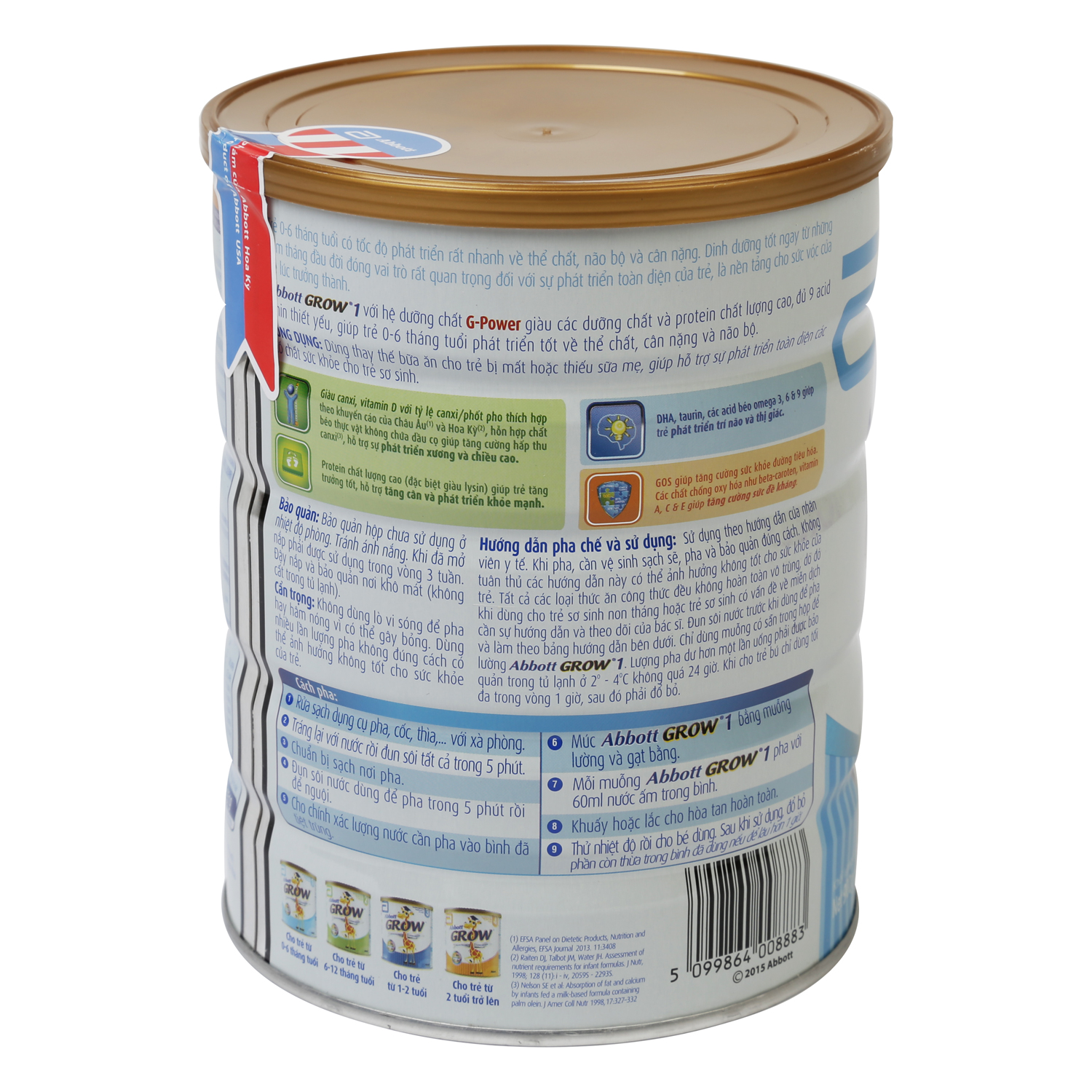 Sữa Bột Abbott Grow 1 dành cho trẻ 0 - 6 tháng tuổi (900g)