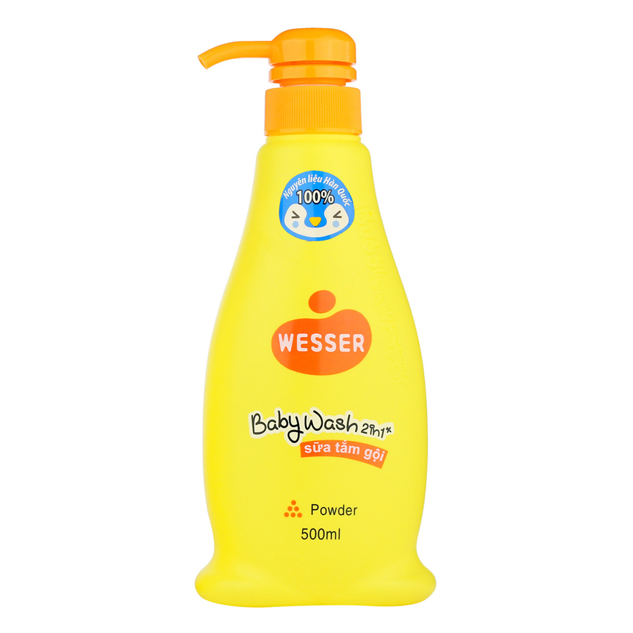 Sữa Tắm Gội Wesser 2in1 Hương Phấn (500ml) - Cam