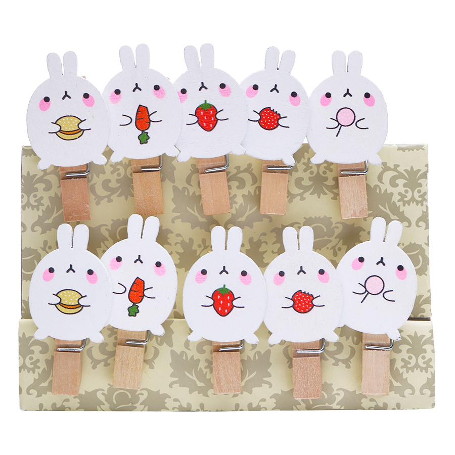 Bộ Kẹp Ảnh Gỗ Rabbit An Phát (10 Cái)