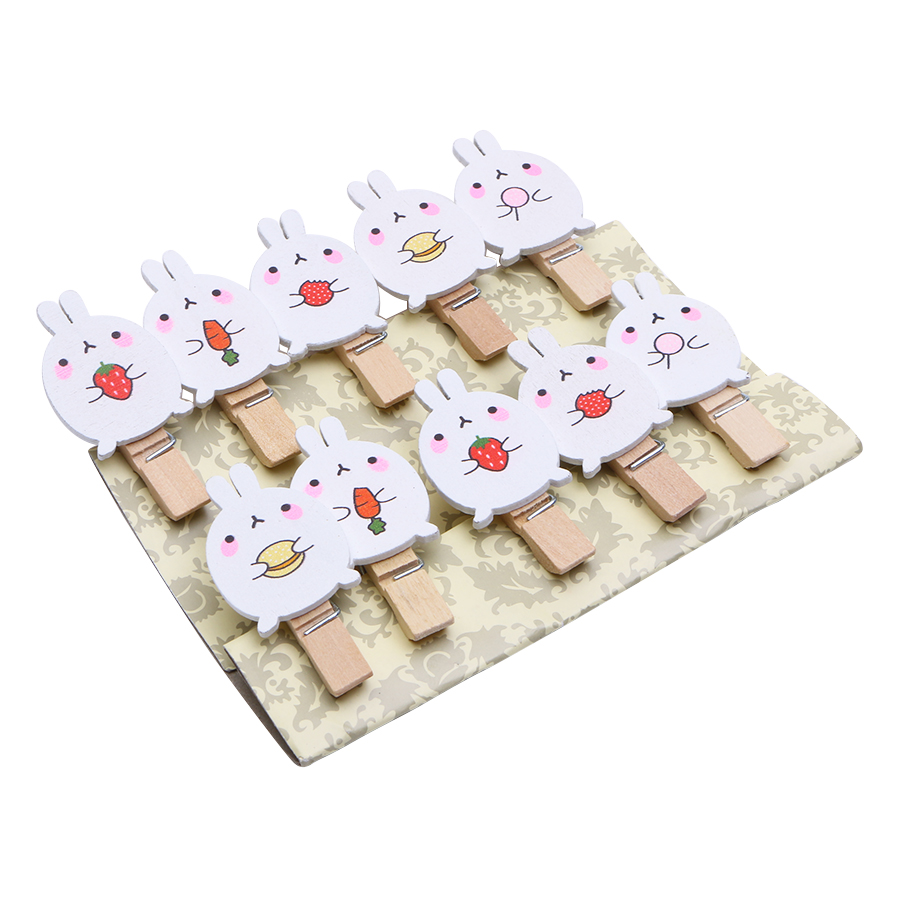 Bộ Kẹp Ảnh Gỗ Rabbit An Phát (10 Cái)