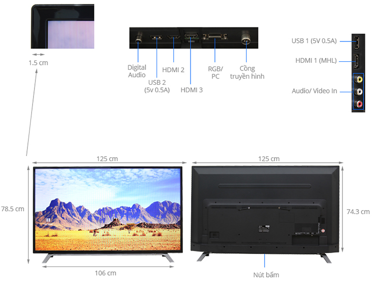 Tivi LED Toshiba 55 inch 55L3650 - Hàng Chính Hãng