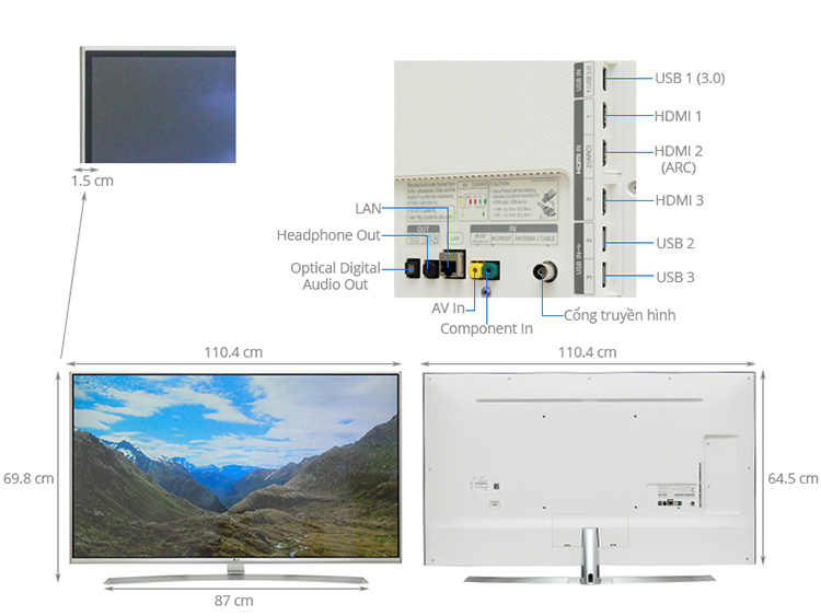 Smart Tivi LG 55 inch 55UH850T - Hàng chính hãng