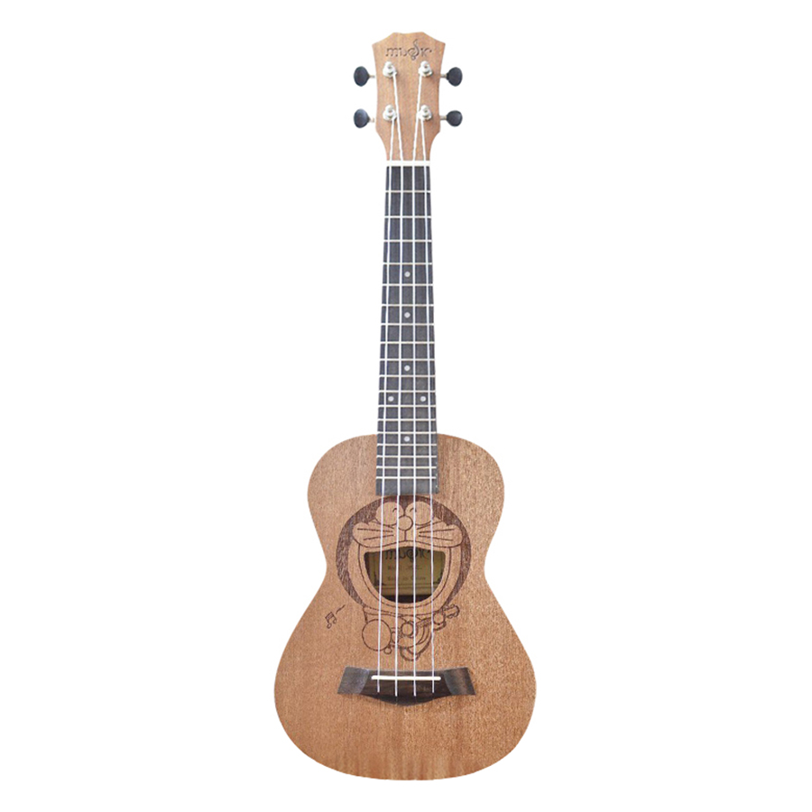 Ukulele Concert Gỗ Khắc Hình Doraemon KBD 33A18