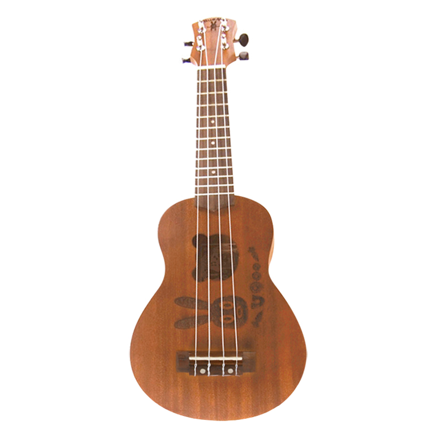 Ukulele Concert Gỗ Khắc Hình Tai Thỏ KBD 33A18-BE