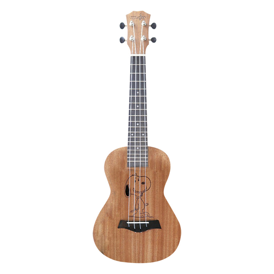 Ukulele Concert Gỗ Khắc Hình Snoppy KBD 33A18-Ch