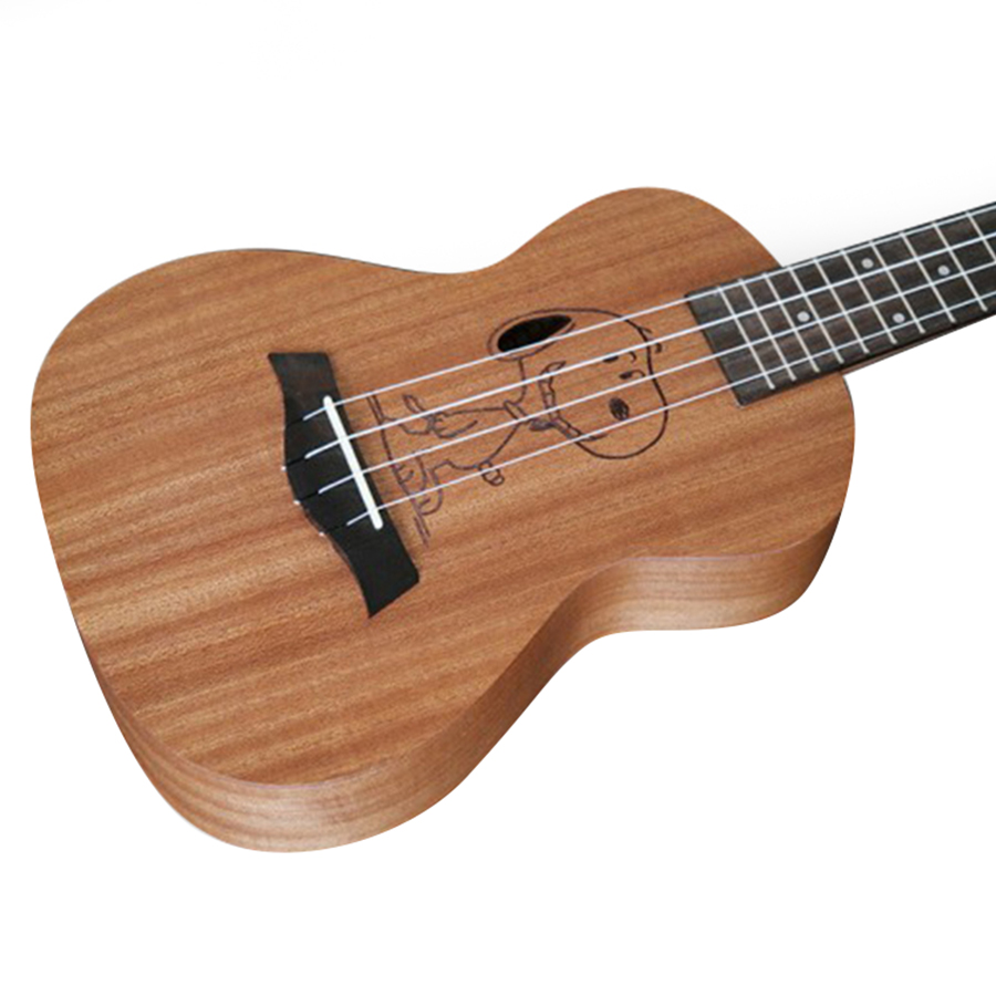 Ukulele Concert Gỗ Khắc Hình Snoppy KBD 33A18-Ch