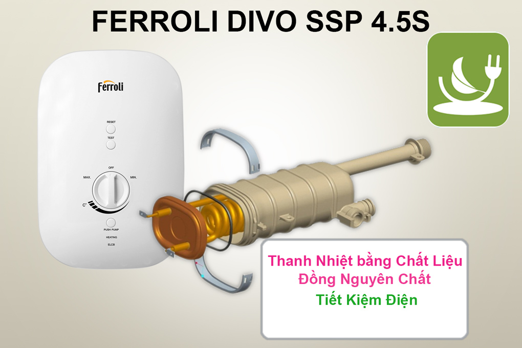 Máy Nước Nóng Ferroli Divo SSP 4.5S (4500W)