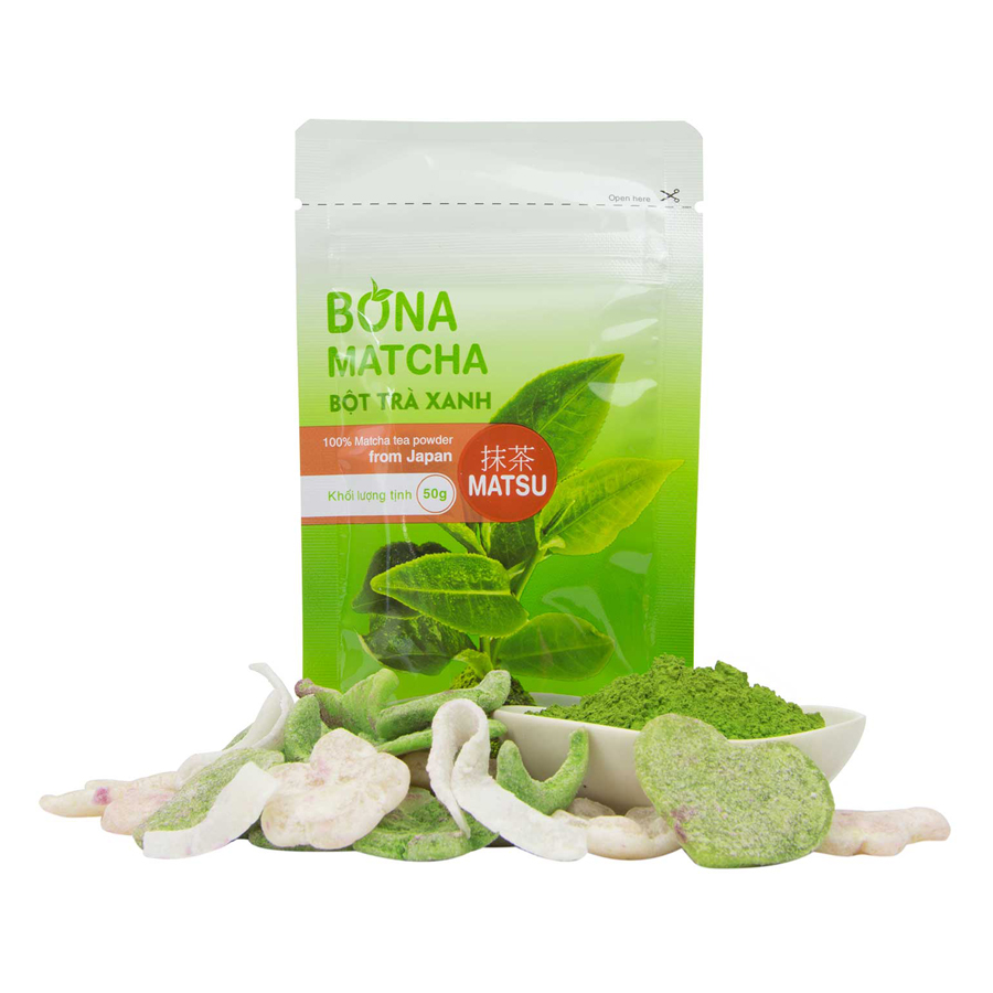 Bộ 5 Bột Trà Xanh Nhật Bản Bona Matcha - MATSU + 5 Trà Xanh Gạo Lứt Matcha Nhật Bản Bona Genmaicha