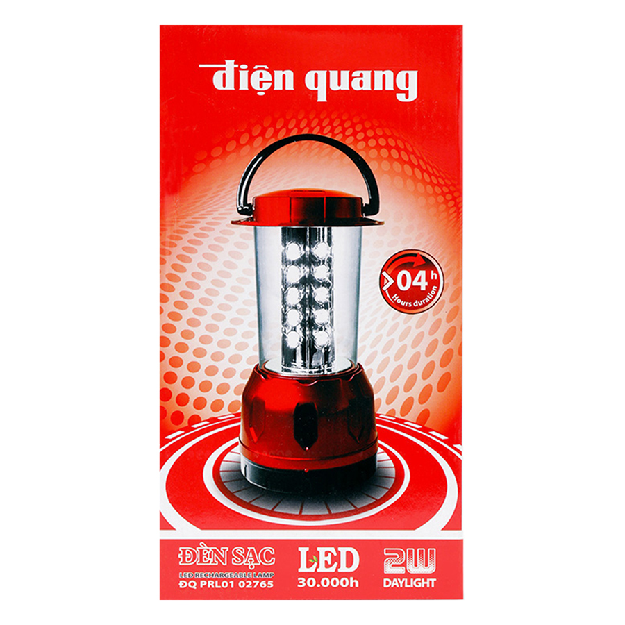 Đèn Sạc LED 2W Daylight Cầm Tay Điện Quang ĐQ PRL01 02765 (Đỏ) - Tặng Bút Thử Điện Điện Quang ĐQ ETP01 RB (Đỏ Đen)
