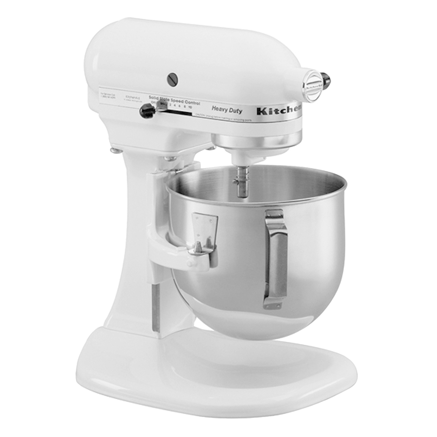 Máy Trộn Bát Nâng Chuyên Nghiệp Heavy Duty KitchenAid 5K5SSWH (4.8L) – Trắng - Hàng Chính Hãng